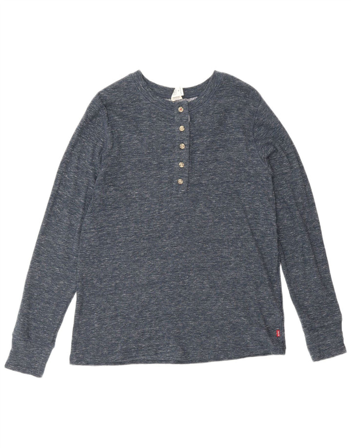Levi's ženska majica dugih rukava UK 12 srednje tamnoplava klasična pamučna majica