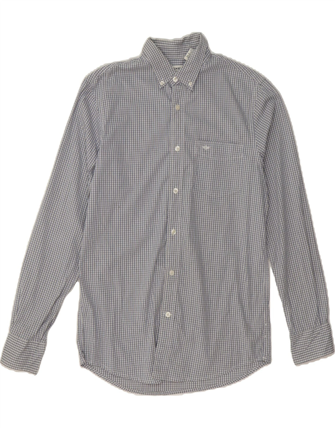 DOCKERS Mens Shirt Small Navy Blue Check Cotton Vintage Dockers and Second-Hand Dockers from Messina Hembry 