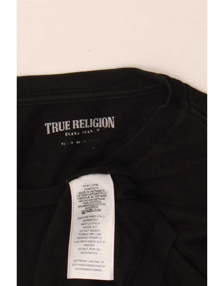 True Religion muška majica kratkih rukava srednje veličine, crni pamuk