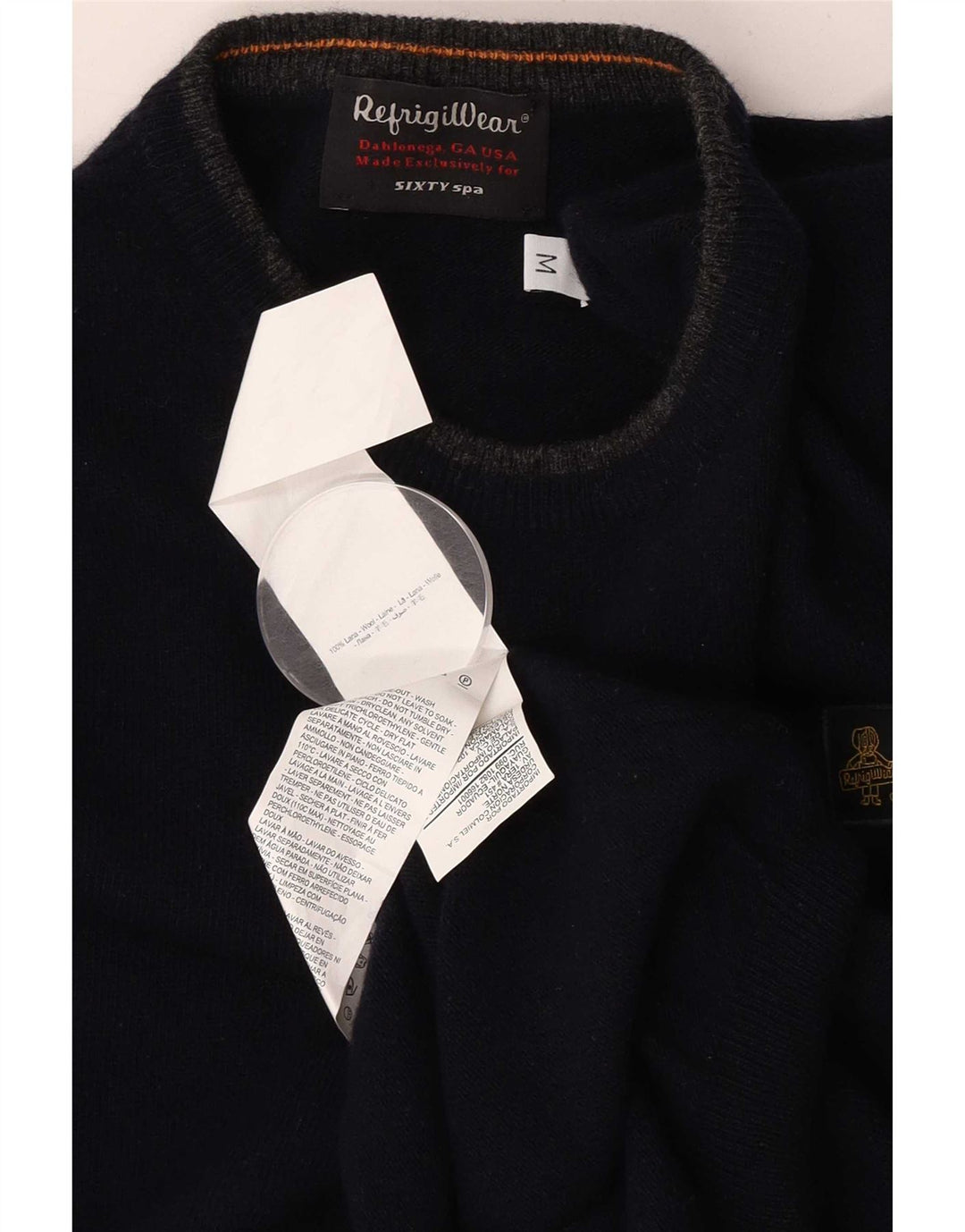 Refrigiwear muški pulover s okruglim izrezom Sixty Spa srednje tamnoplave vune