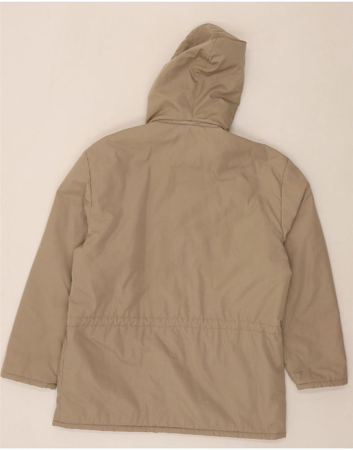 ACTIVE Mens Hooded Bomber Jacket IT 54 2XL Beige Polyester Vintage Active and Second-Hand Active from Messina Hembry 