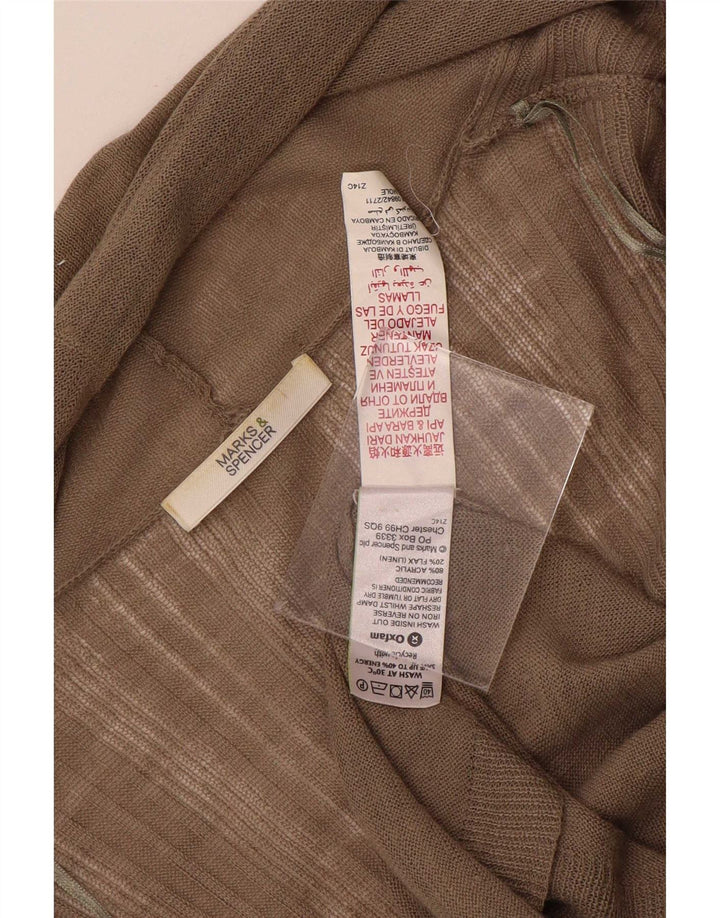 Marks & Spencer ženski otvoreni kardigan pulover UK 14 srednje smeđe boje