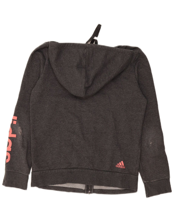 Adidas ženski džemper s kapuljačom s patentnim zatvaračem UK 12/14 srednje sivi pamuk