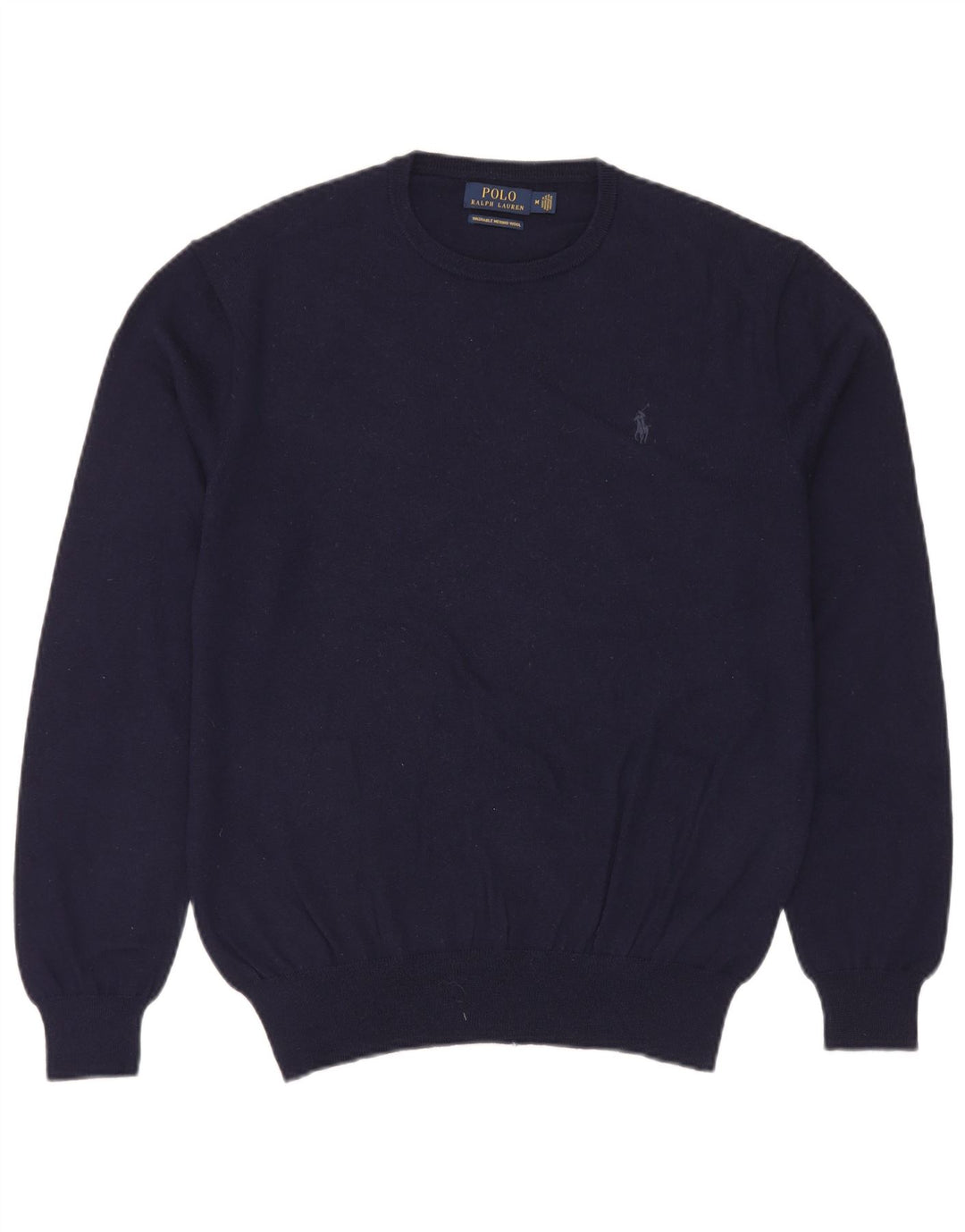 Polo Ralph Lauren muški džemper s okruglim izrezom srednje tamnoplave vune