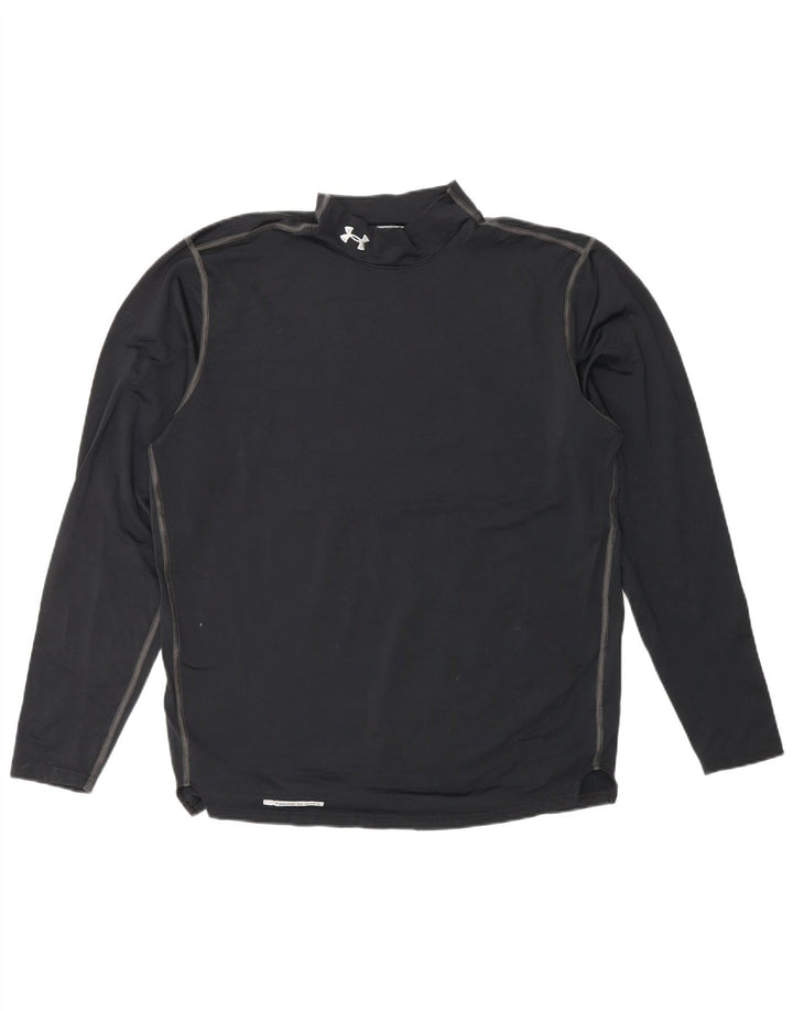 UNDER ARMOUR Muška majica Cold Gear dugih rukava, veliki crni poliester