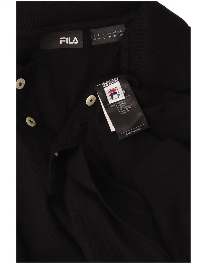 Fila muška polo majica dugih rukava Srednje crni pamuk