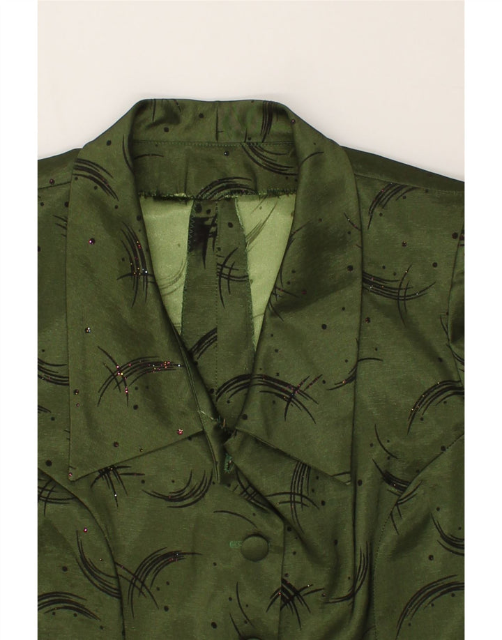 VINTAGE Womens Short Sleeve 4 Button Blazer Jacket UK 14 Large Green Vintage Vintage and Second-Hand Vintage from Messina Hembry 