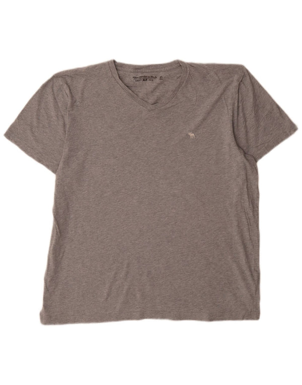 Abercrombie & Fitch muška majica kratkih rukava XL sivi flekasti pamuk