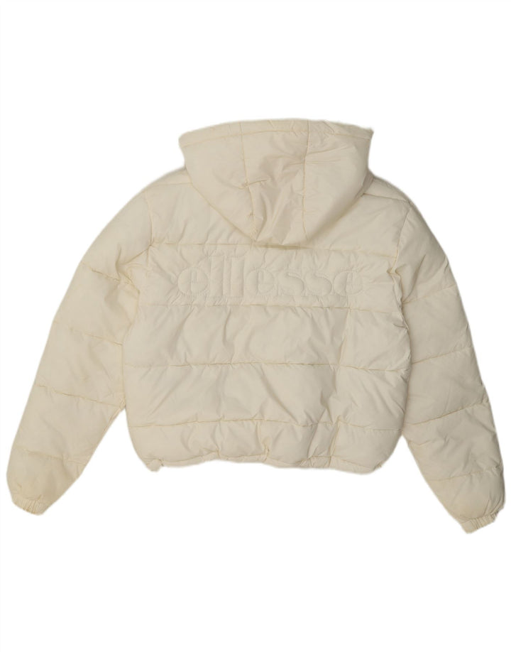 Ellesse ženska prevelika podstavljena jakna s kapuljačom UK 8 Small Off White