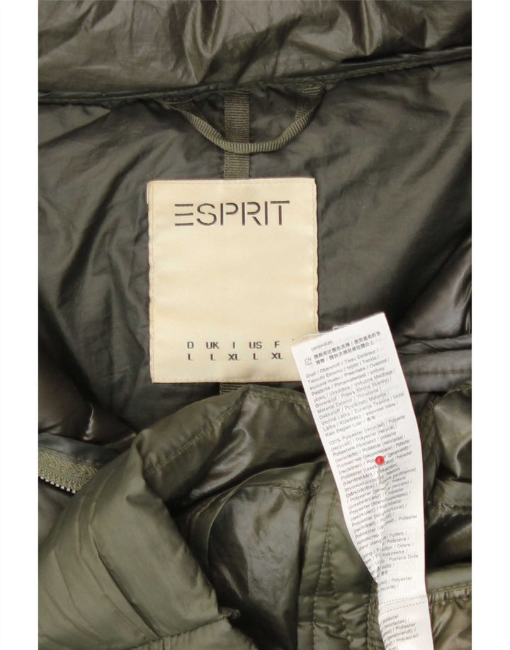 Esprit ženska podstavljena jakna s kapuljačom UK 16 Large kaki