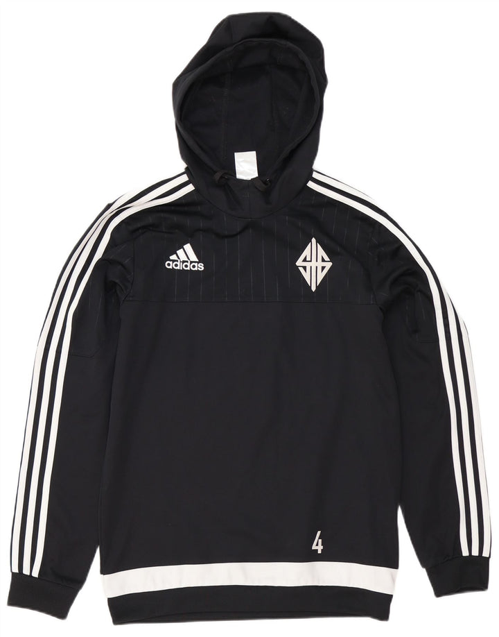 Adidas muška majica s kapuljačom s grafičkim motivima, mala crna poliesterska boja