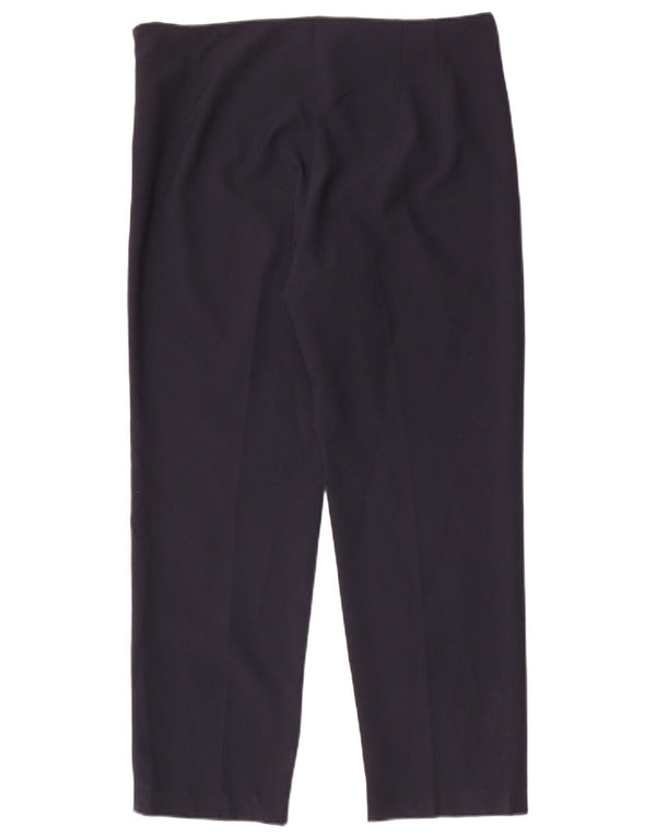 Marks & Spencer Womens Casual Trousers UK 14 Large W34 L27 Navy Blue