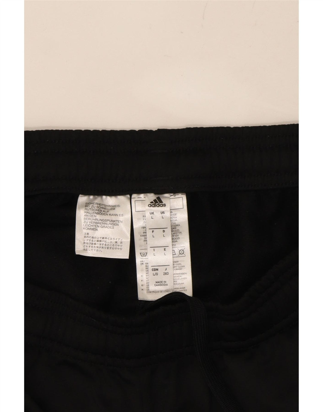 ADIDAS Mens Tracksuit Trousers Joggers Large  Black Polyester Vintage Adidas and Second-Hand Adidas from Messina Hembry 