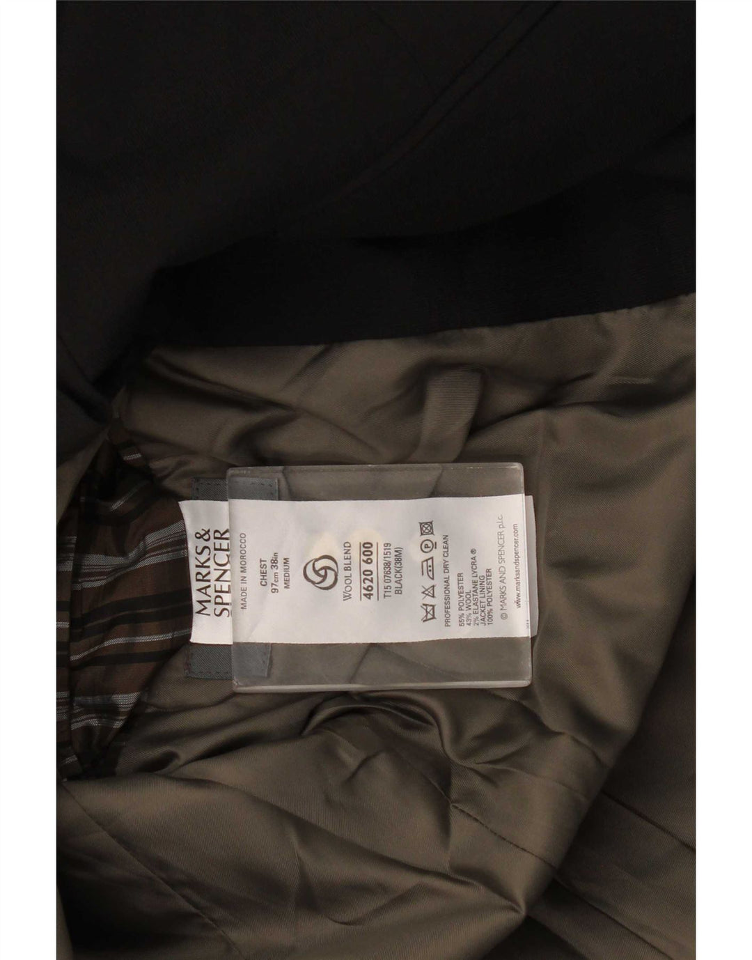 Marks & Spencer muška jakna sako s 3 gumba UK 38 srednji crni poliester