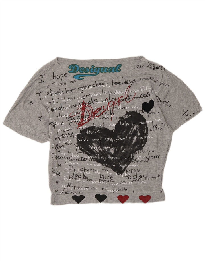 Desigual ženska majica kratkih rukava s grafičkim motivima UK 14 srednje siva