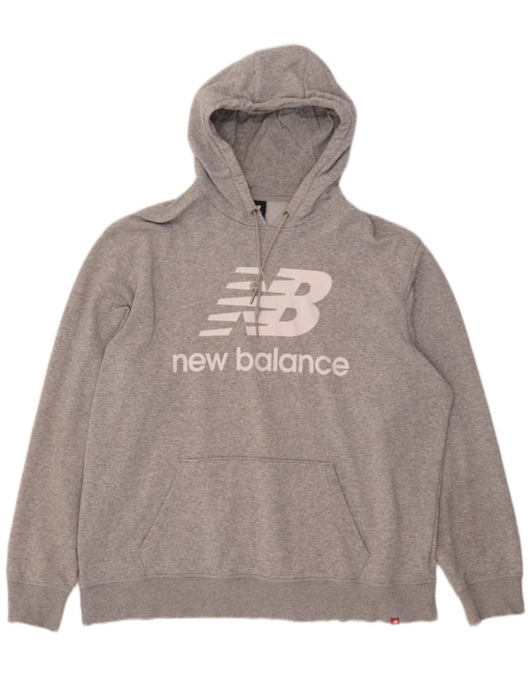 New Balance muška majica s kapuljačom s grafičkim motivima 2XL, sivi pamuk