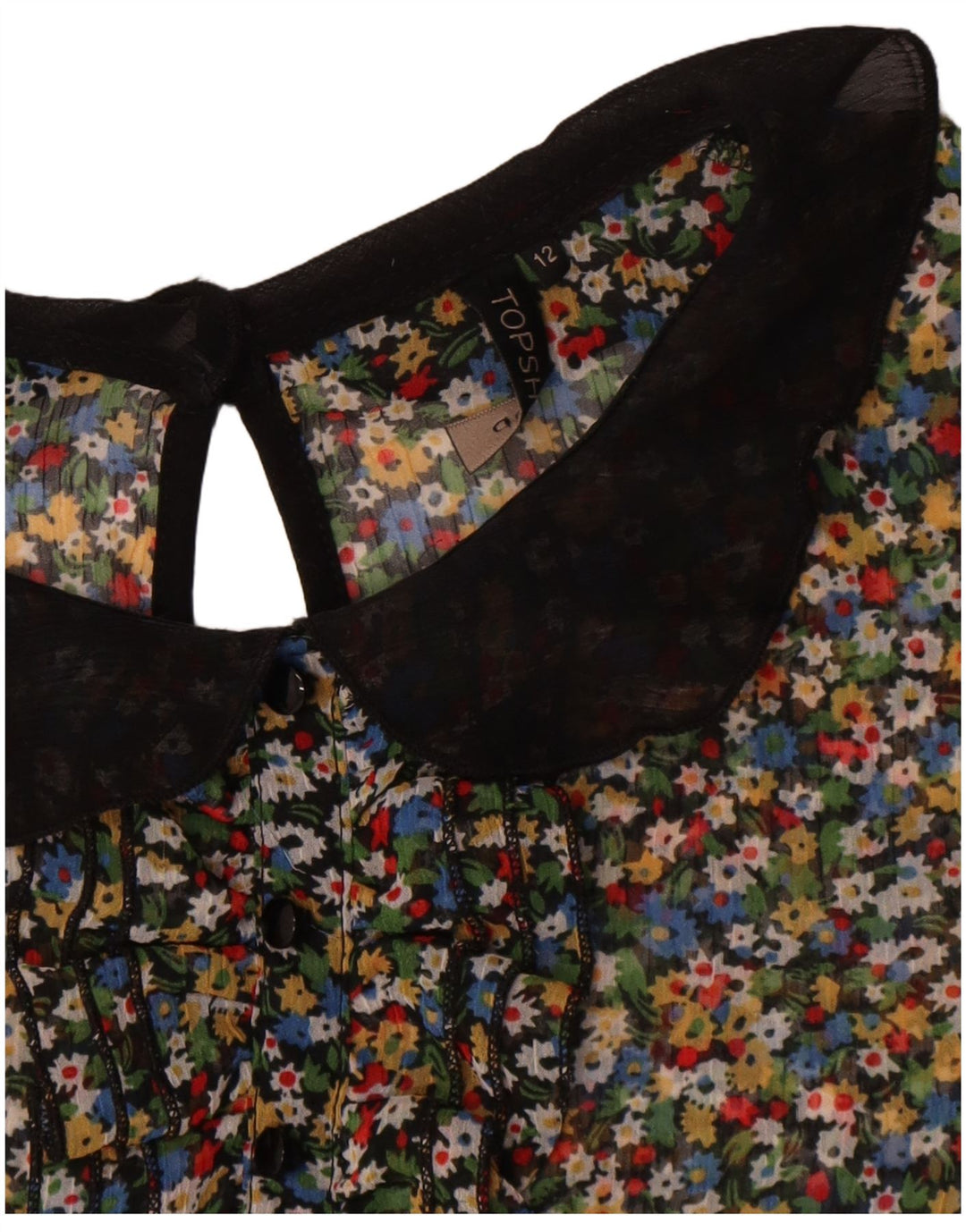 Topshop ženska prozirna bluza UK 12 srednje raznobojna cvjetna