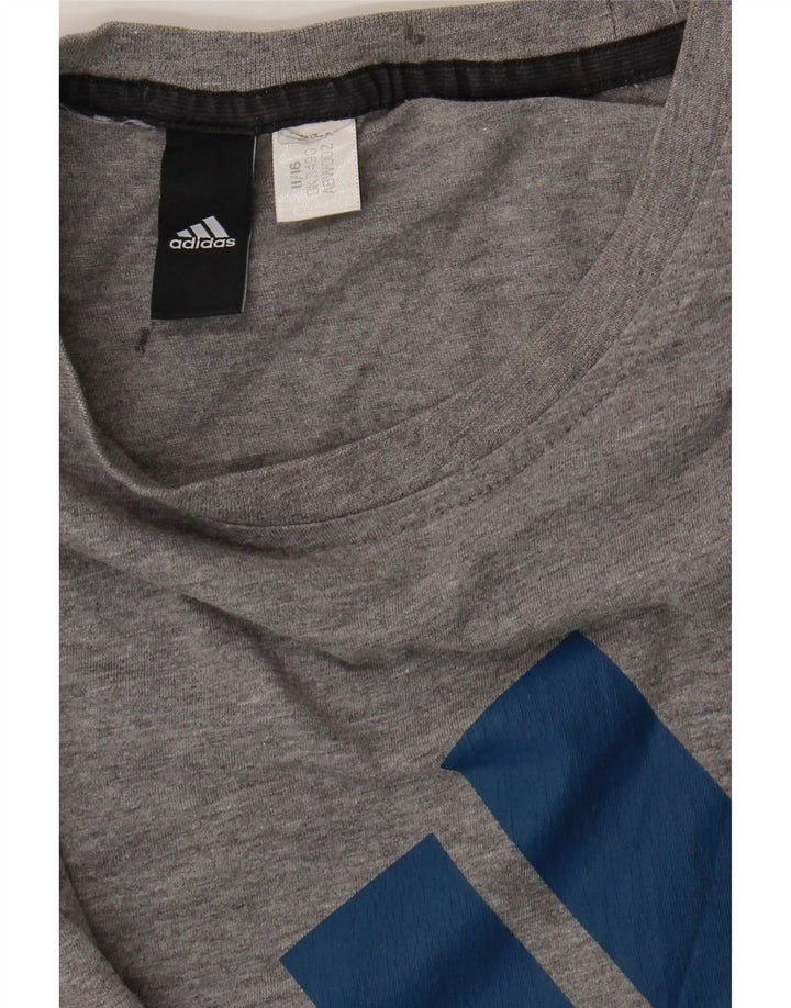 ADIDAS Mens Graphic T-Shirt Top Small Grey Vintage Adidas and Second-Hand Adidas from Messina Hembry 