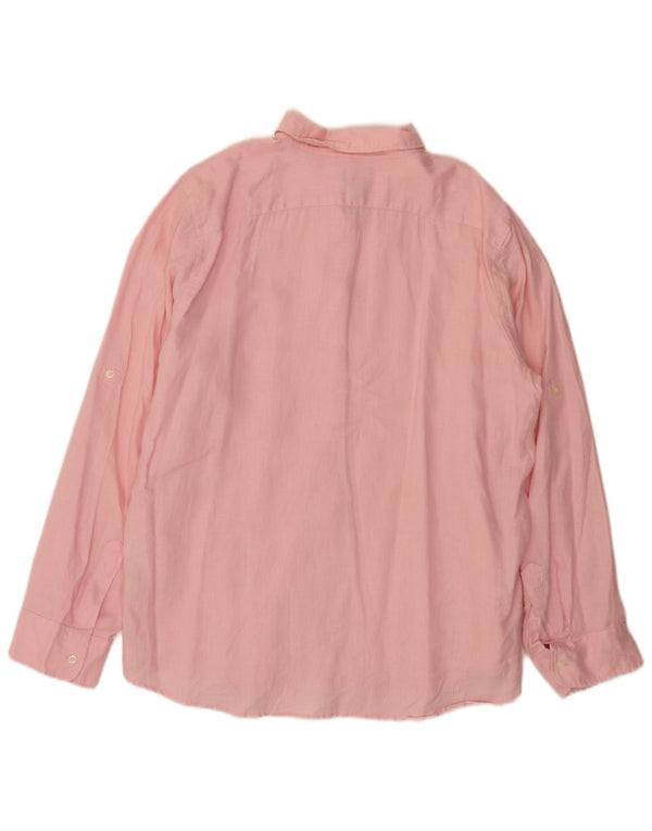 CHAPS Ženska klasična široka košulja UK 18 XL od ružičastog lana