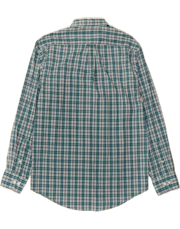 IZOD Mens Stretch Shirt Medium Turquoise Check Cotton Vintage Izod and Second-Hand Izod from Messina Hembry 