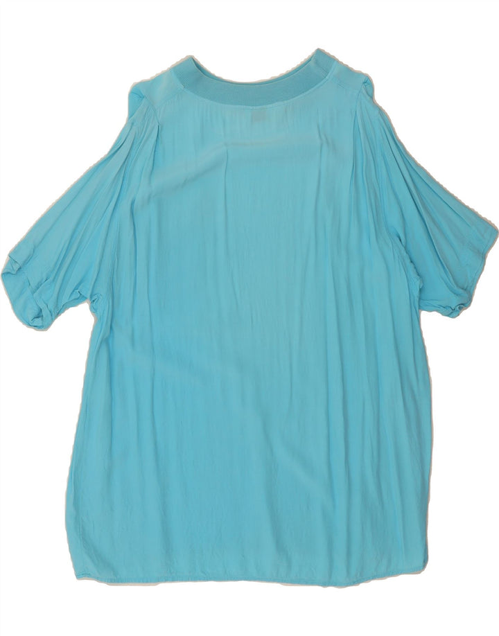 BENETTON Womens Blouse Top UK 20 2XL Blue Viscose Vintage Benetton and Second-Hand Benetton from Messina Hembry 