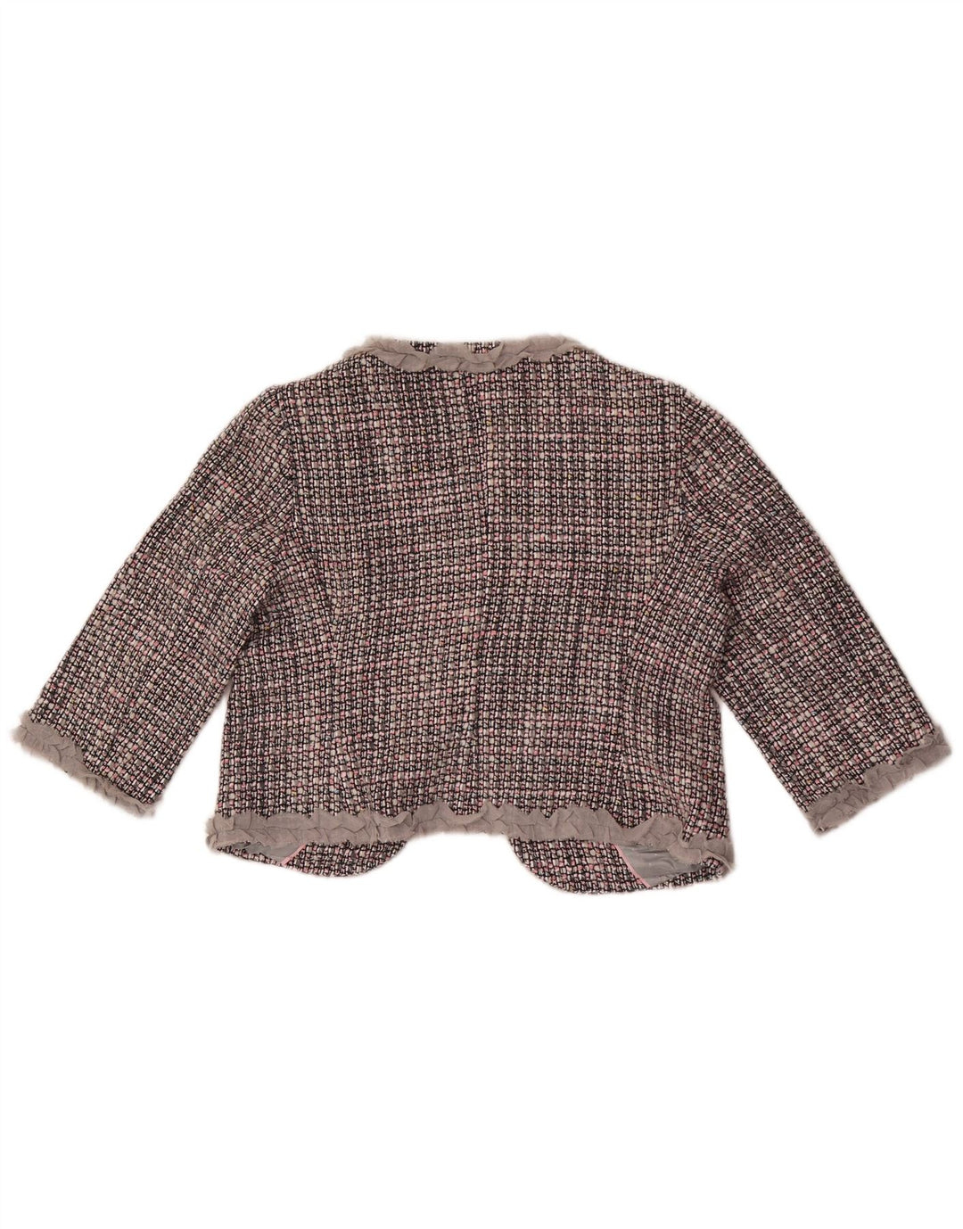 Marks & Spencer ženska bolero jakna 3/4 rukava UK 14 srednje siva karirana