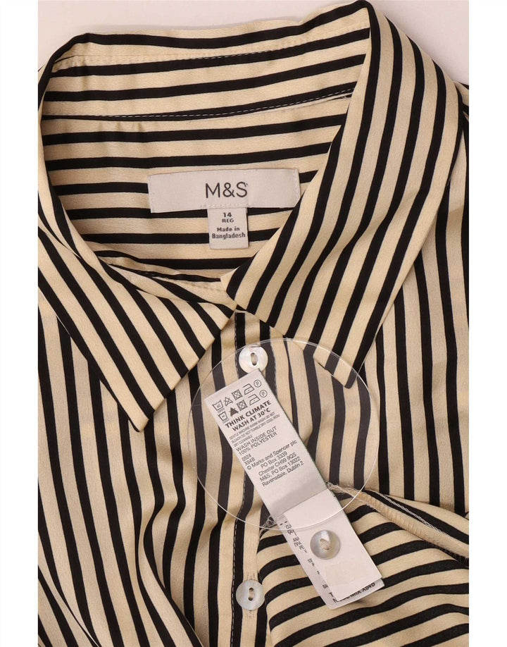 Marks & Spencer ženska košulja UK 14 velikih bež prugastih poliestera
