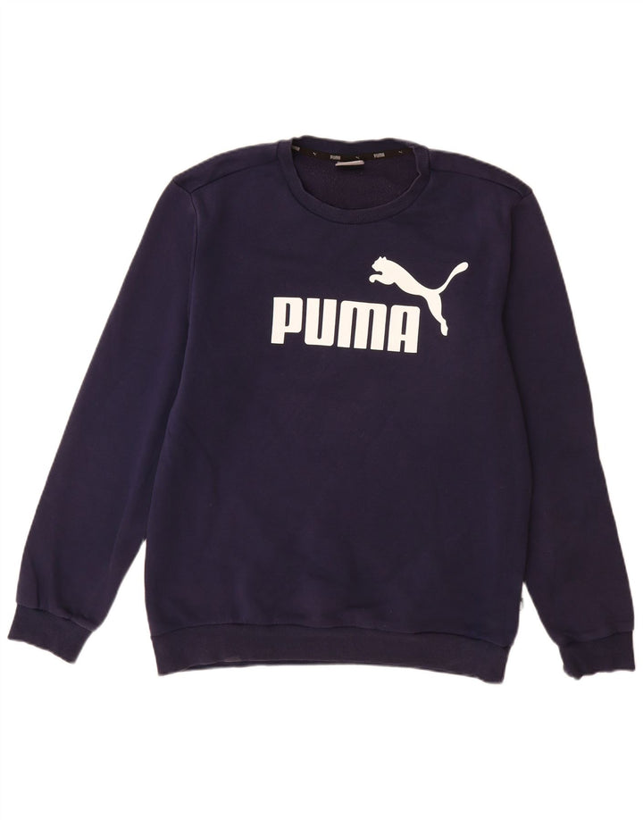 Puma muška trenirka s motivima srednje plave boje, pamuk