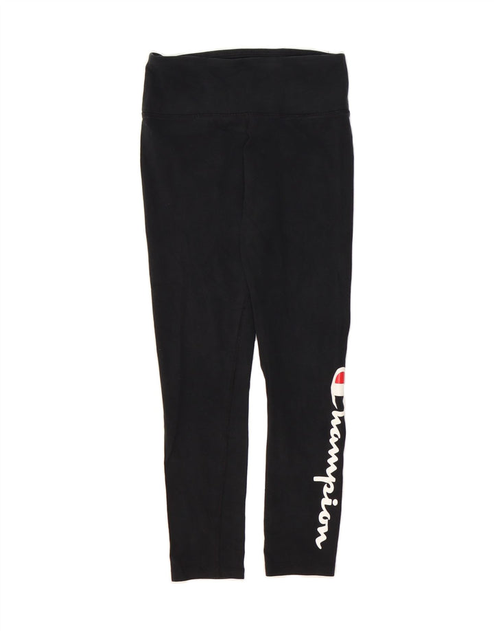 CHAMPION Womens Graphic Leggings UK 12 Medium  Black Cotton Vintage Champion and Second-Hand Champion from Messina Hembry 