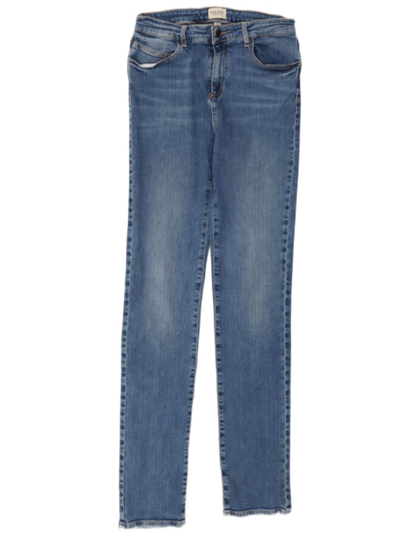 Bijele ženske duge ravne uske traperice UK 12 srednje W30 L32 plave