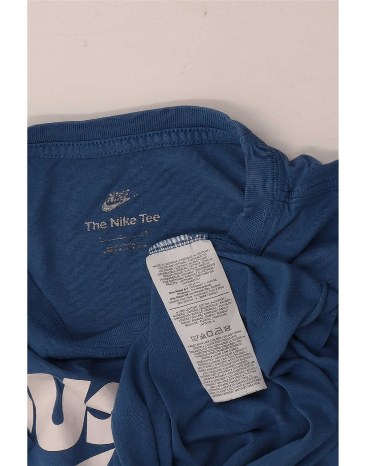Nike muška majica s grafičkim motivima srednje plavi pamuk
