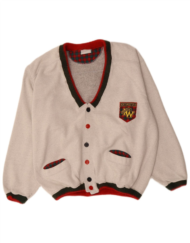 North Western muški grafički kardigan džemper XL sivi