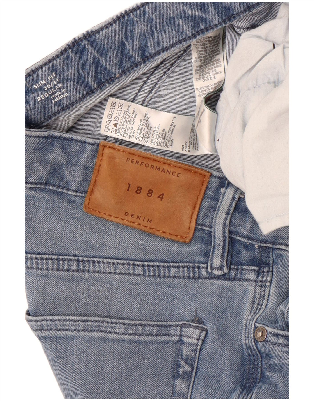 Marks & Spencer Mens Regular Slim Jeans W30 L31 Plavi pamuk
