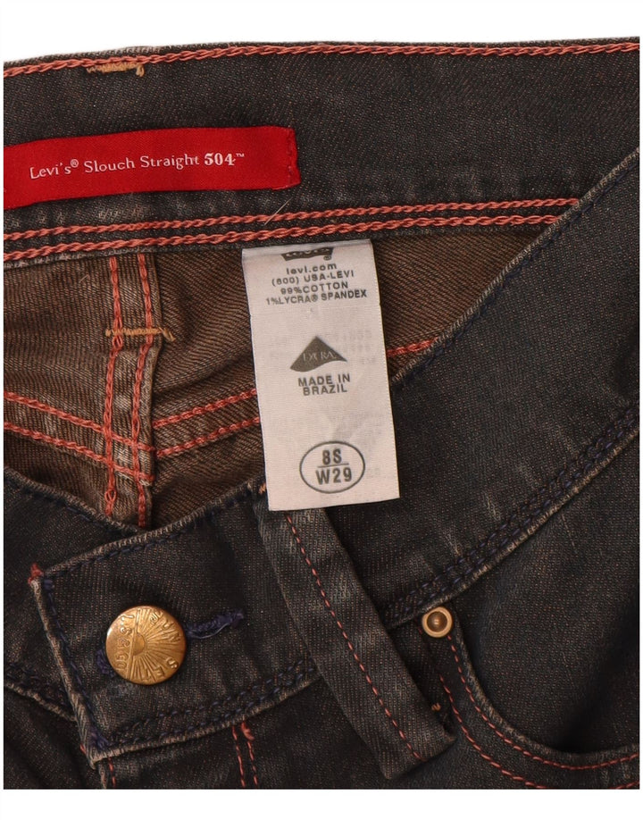Levi's ženske 504 Slouch ravne traperice US 8 srednje W29 L30 tamnoplave