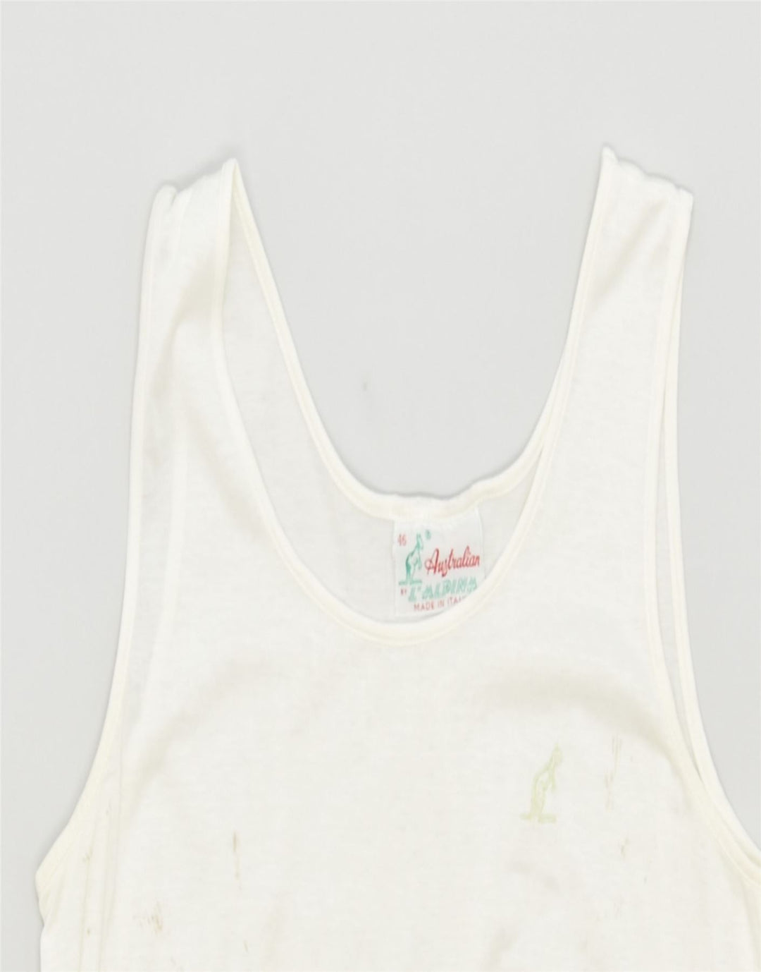 AUSTRALIAN Womens Vest Top IT 46 Large White | Vintage | Thrift | Second-Hand | Used Clothing | Messina Hembry 