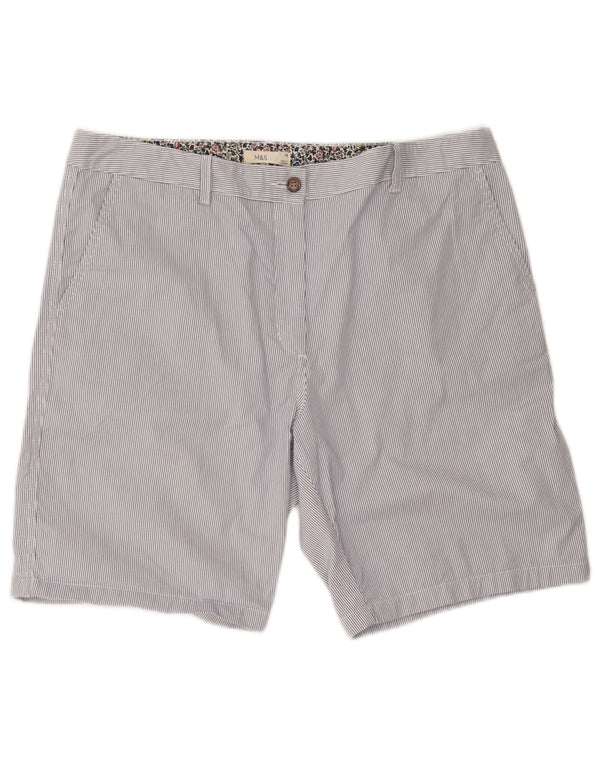 Marks & Spencer ženske chino kratke hlače UK 18 XL W40 pamuk s plavim prugama
