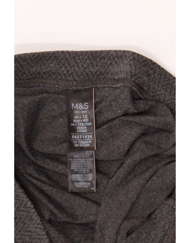 Marks & Spencer ženske tajice UK 12 Srednje sive Chevron pamuk