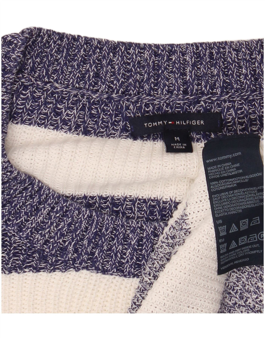 TOMMY HILFIGER Ženski džemper s veznim izrezom UK 14 Srednje tamnoplavi