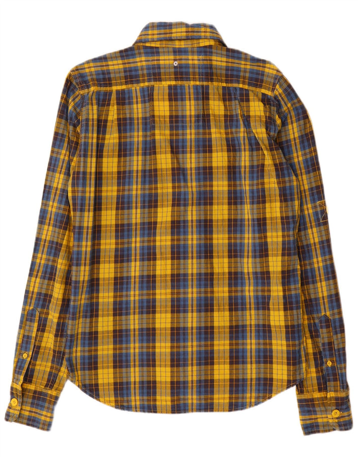 Superdry muška flanelska košulja, srednje žuti karirani pamuk