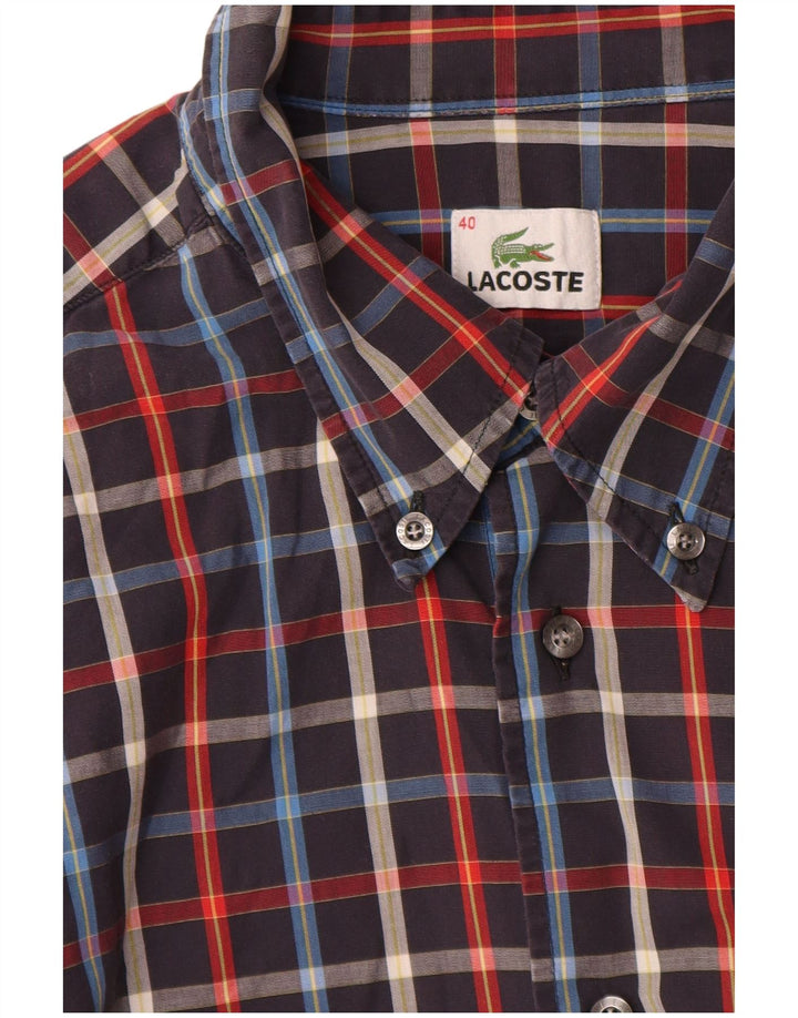 Lacoste muška košulja kratkih rukava, veličina 40, srednje tamnoplavi karirani pamuk