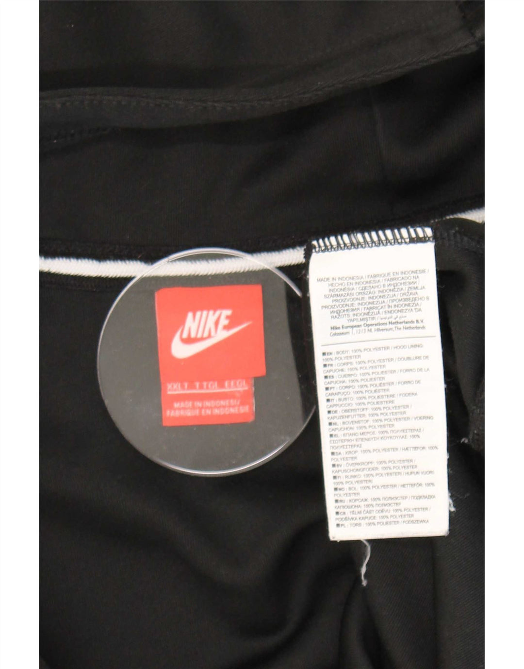 Nike muški pulover s kapuljačom s patentnim zatvaračem 2XL crni poliester s blokovima boja