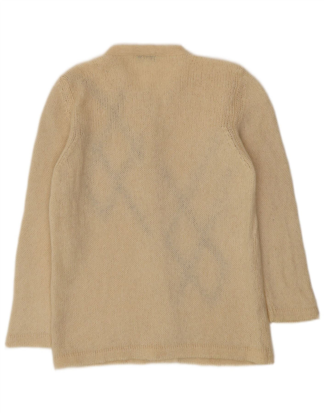ORIS Womens Cardigan Sweater IT 46 Large Off White Argyle/Diamond Mohair