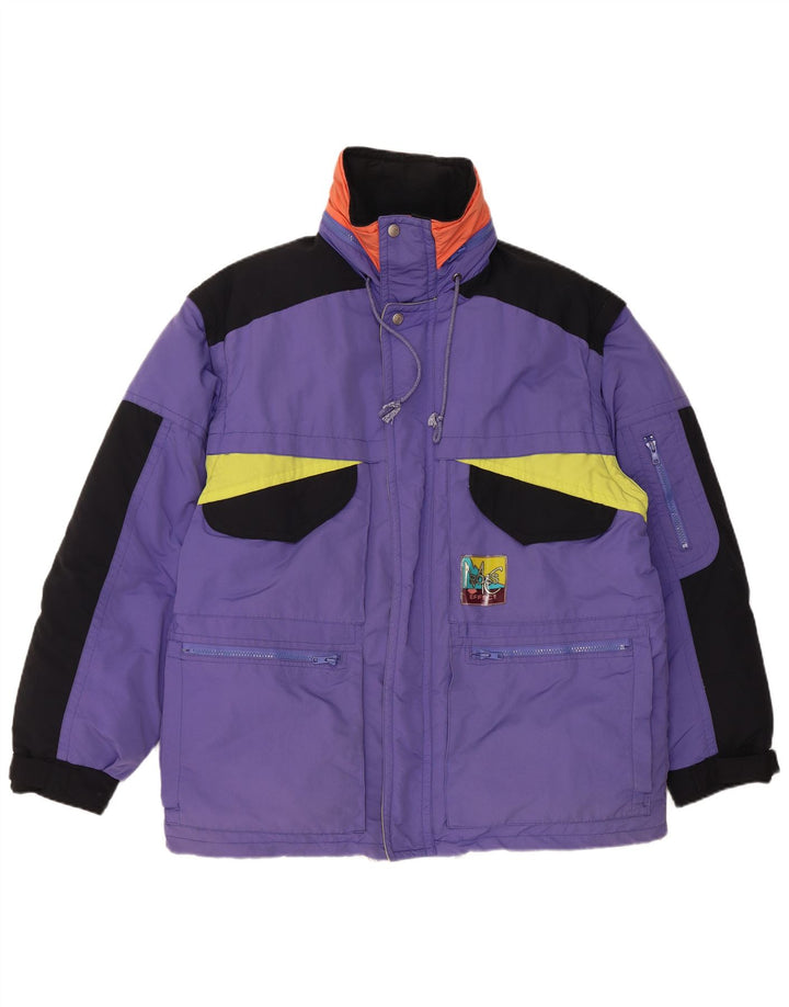 Vintage muška podstavljena jakna UK 40 Large Purple Colourblock Poliamid