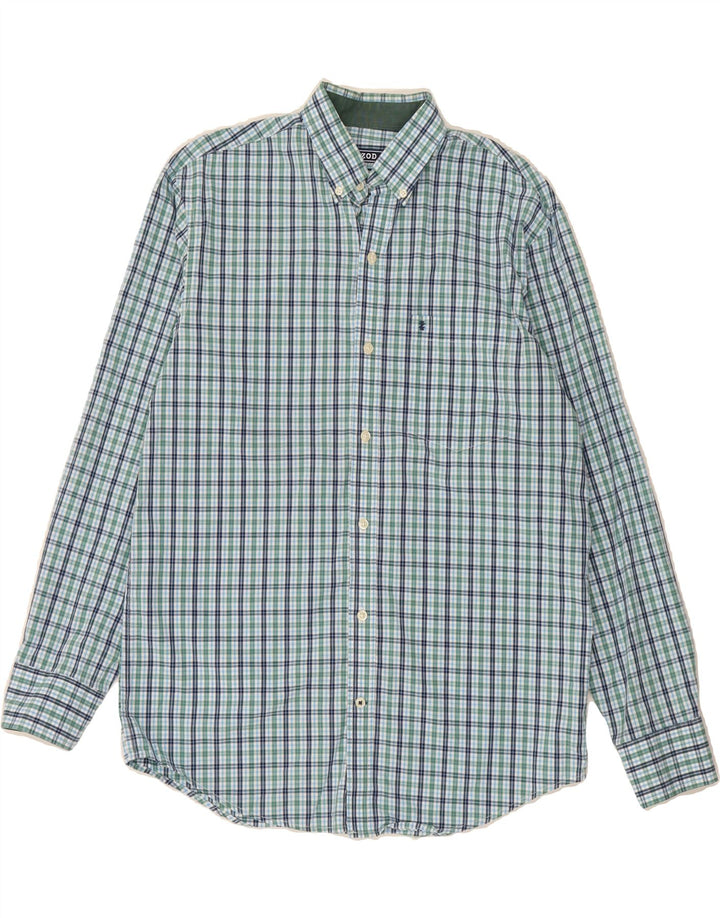 IZOD Mens Shirt Small Green Check Cotton Vintage Izod and Second-Hand Izod from Messina Hembry 