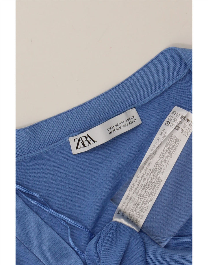 ZARA Womens Cardigan Sweater UK 14 Medium Blue Viscose Vintage Zara and Second-Hand Zara from Messina Hembry 