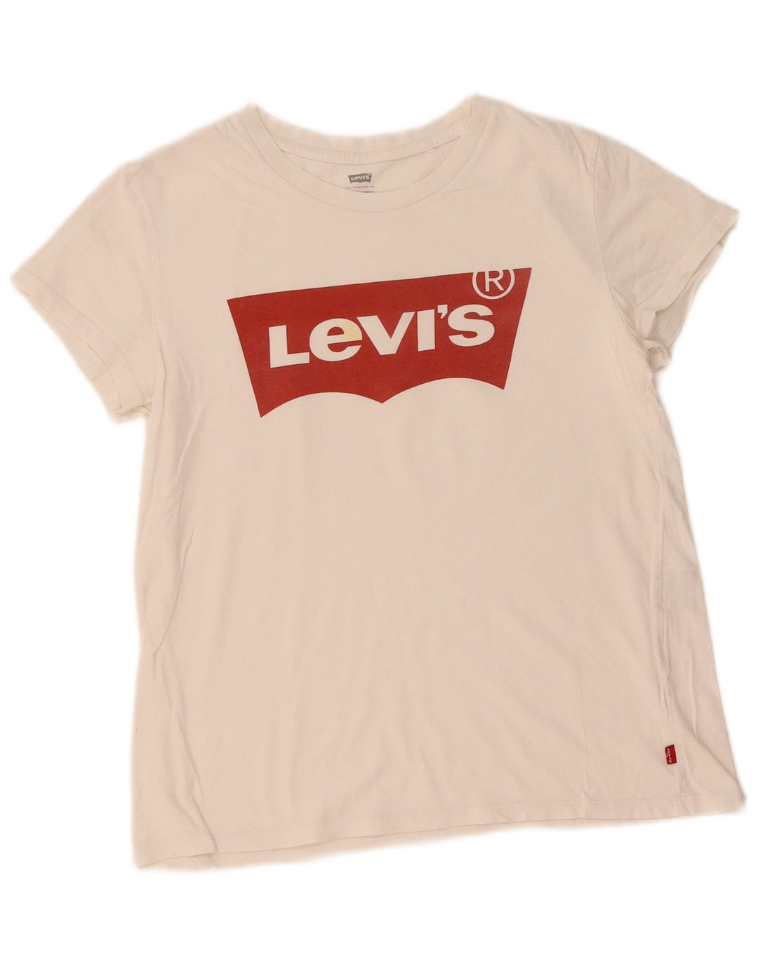LEVI'S Womens Graphic T-Shirt Top UK 14 Medium White