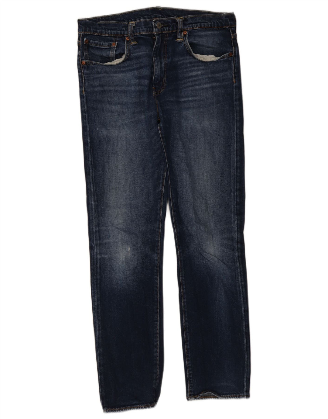 Levi's ženske ravne traperice s oštećenjem W33 L32 plavi pamuk