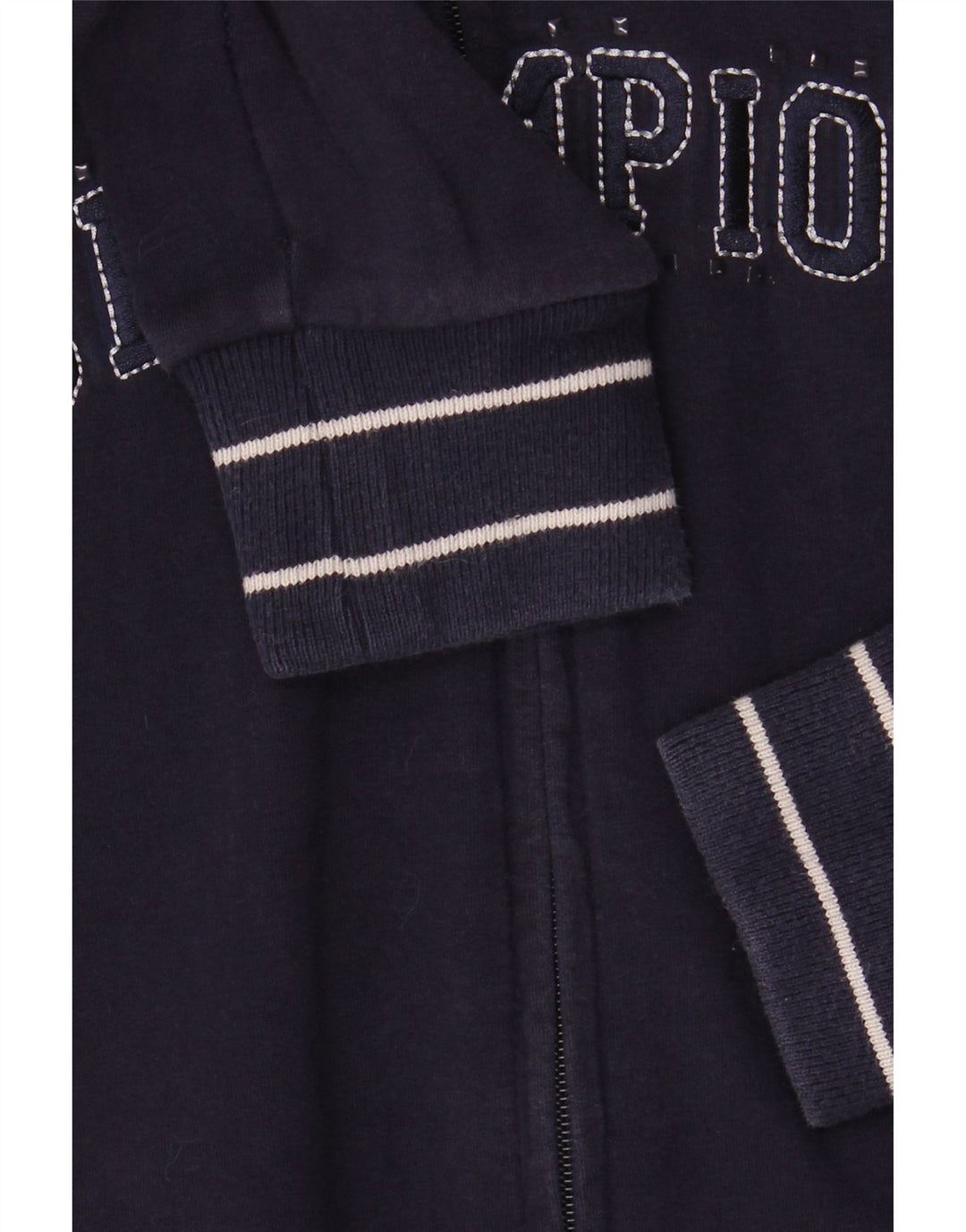 CHAMPION Ženska majica s kapuljačom s grafičkim patentnim zatvaračem UK 16 Veliki tamnoplavi pamuk