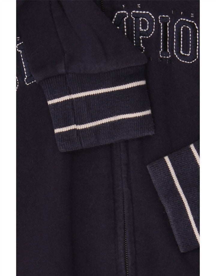 CHAMPION Ženska majica s kapuljačom s grafičkim patentnim zatvaračem UK 16 Veliki tamnoplavi pamuk