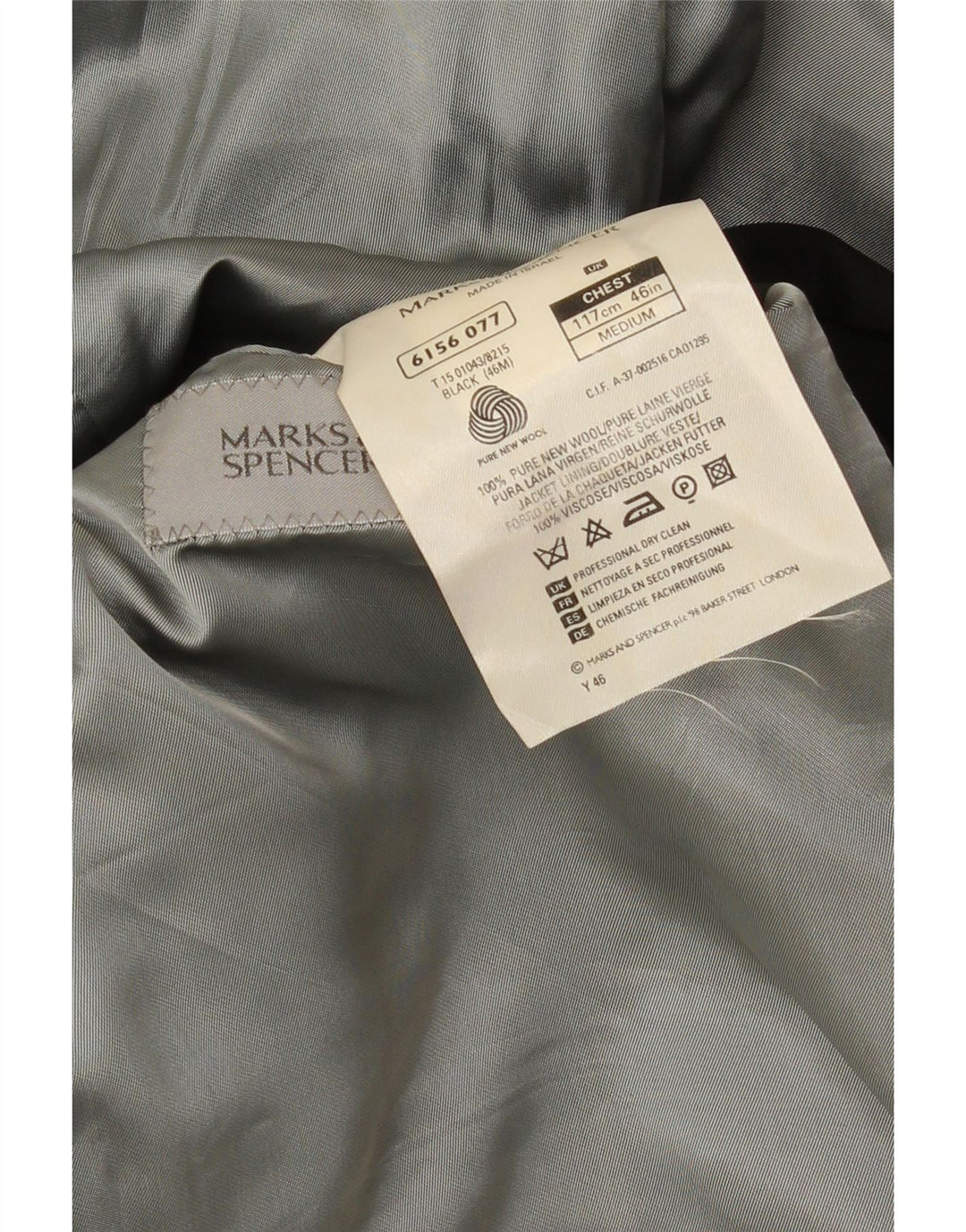 Marks & Spencer muška jakna sa 2 gumba UK 42 XL crna nova vuna